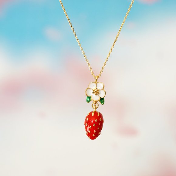 Kate Spade Picnic Perfect Strawberry Mini Pendant Necklace - Picture 5 of 11